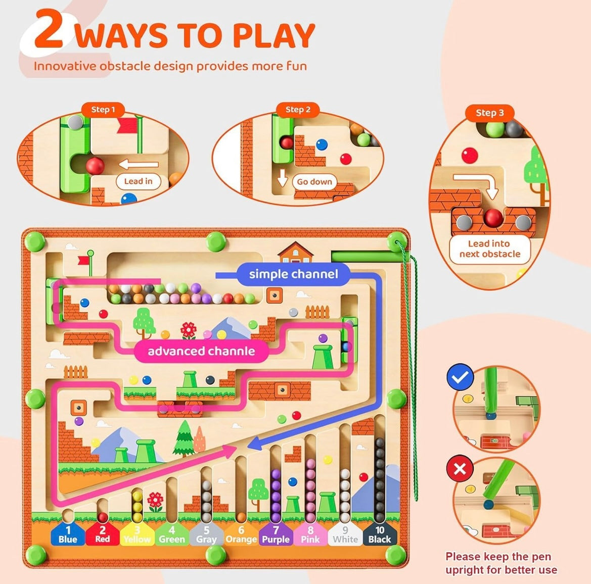 Magnetic Color and Number Maze